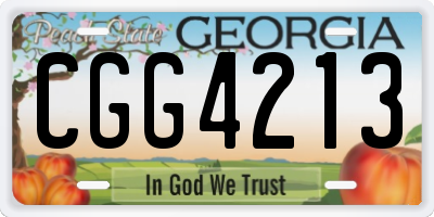 GA license plate CGG4213