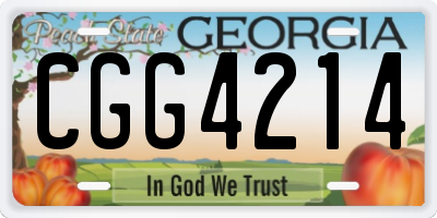 GA license plate CGG4214