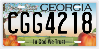 GA license plate CGG4218