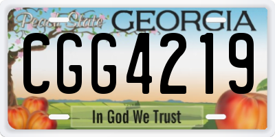 GA license plate CGG4219