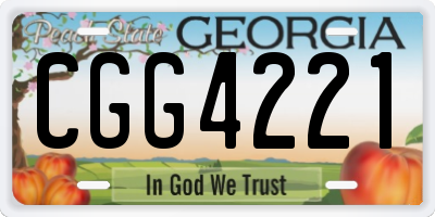 GA license plate CGG4221