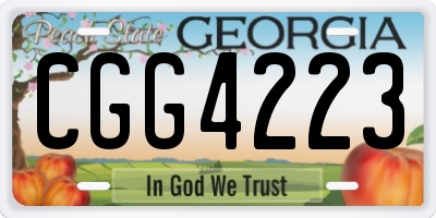 GA license plate CGG4223