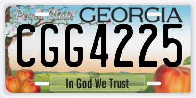 GA license plate CGG4225