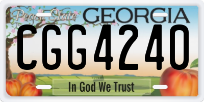 GA license plate CGG4240