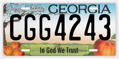 GA license plate CGG4243