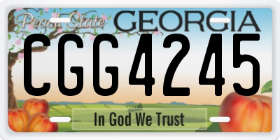 GA license plate CGG4245