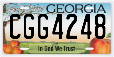 GA license plate CGG4248