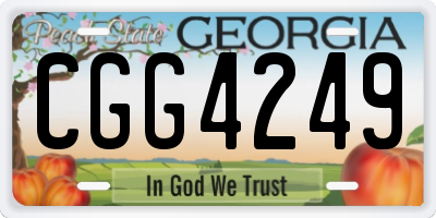 GA license plate CGG4249