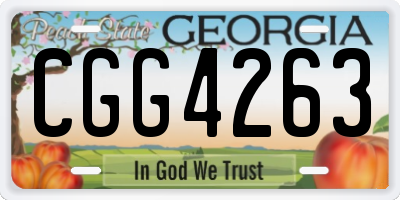 GA license plate CGG4263