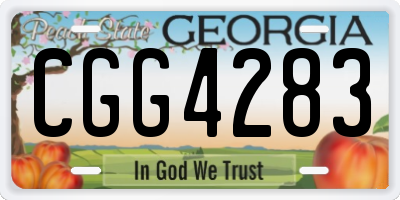 GA license plate CGG4283