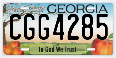 GA license plate CGG4285