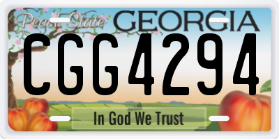 GA license plate CGG4294