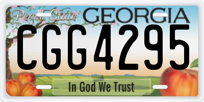 GA license plate CGG4295