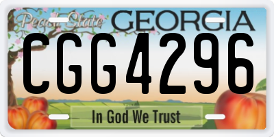 GA license plate CGG4296