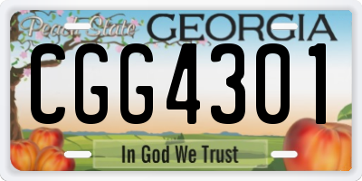 GA license plate CGG4301