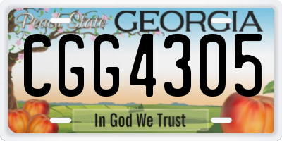 GA license plate CGG4305