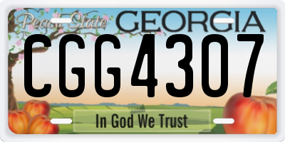 GA license plate CGG4307