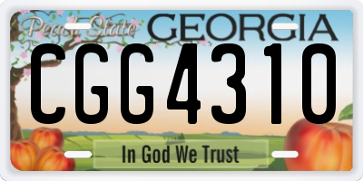GA license plate CGG4310
