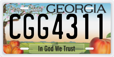 GA license plate CGG4311