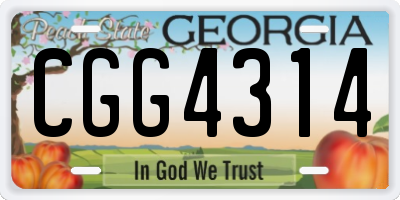 GA license plate CGG4314