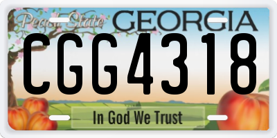 GA license plate CGG4318