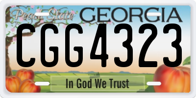 GA license plate CGG4323