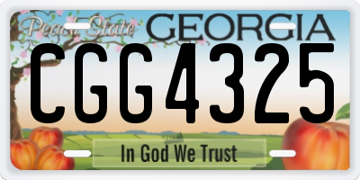 GA license plate CGG4325