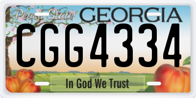 GA license plate CGG4334