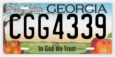 GA license plate CGG4339