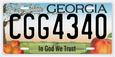 GA license plate CGG4340