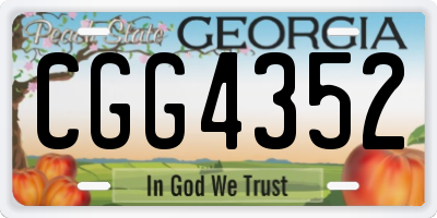 GA license plate CGG4352