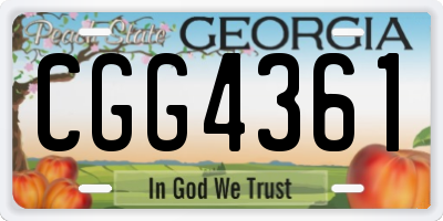 GA license plate CGG4361
