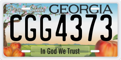 GA license plate CGG4373