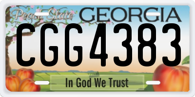 GA license plate CGG4383
