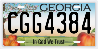 GA license plate CGG4384