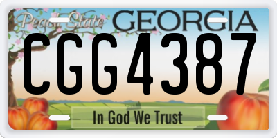 GA license plate CGG4387