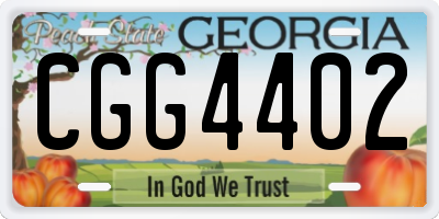 GA license plate CGG4402