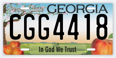 GA license plate CGG4418
