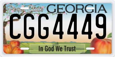 GA license plate CGG4449