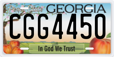 GA license plate CGG4450