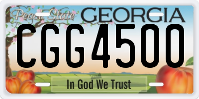 GA license plate CGG4500