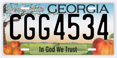 GA license plate CGG4534