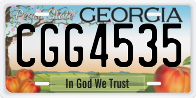 GA license plate CGG4535