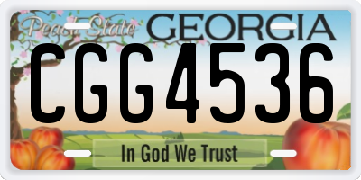 GA license plate CGG4536