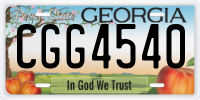 GA license plate CGG4540