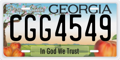 GA license plate CGG4549