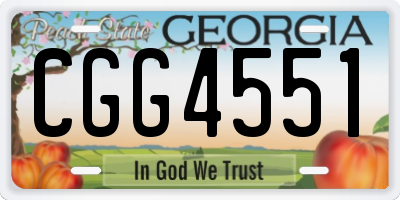 GA license plate CGG4551