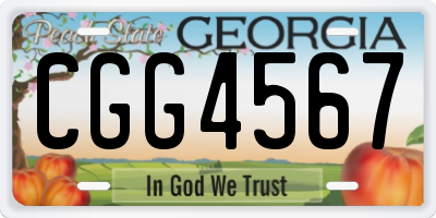 GA license plate CGG4567