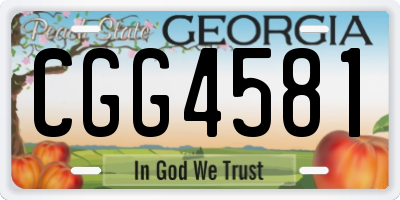 GA license plate CGG4581