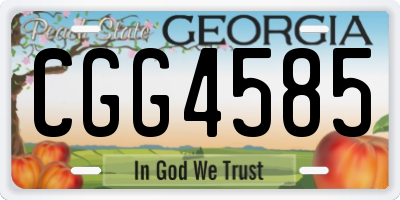 GA license plate CGG4585